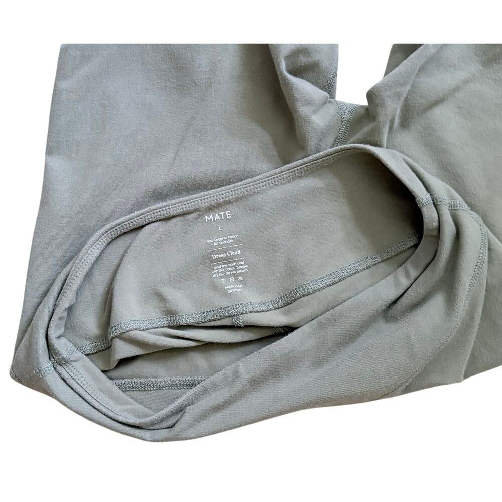 Mate the Label Stretch 7" Biker Shorts Pebble High Waisted Low Impact Wms Size L - Picture 5 of 5